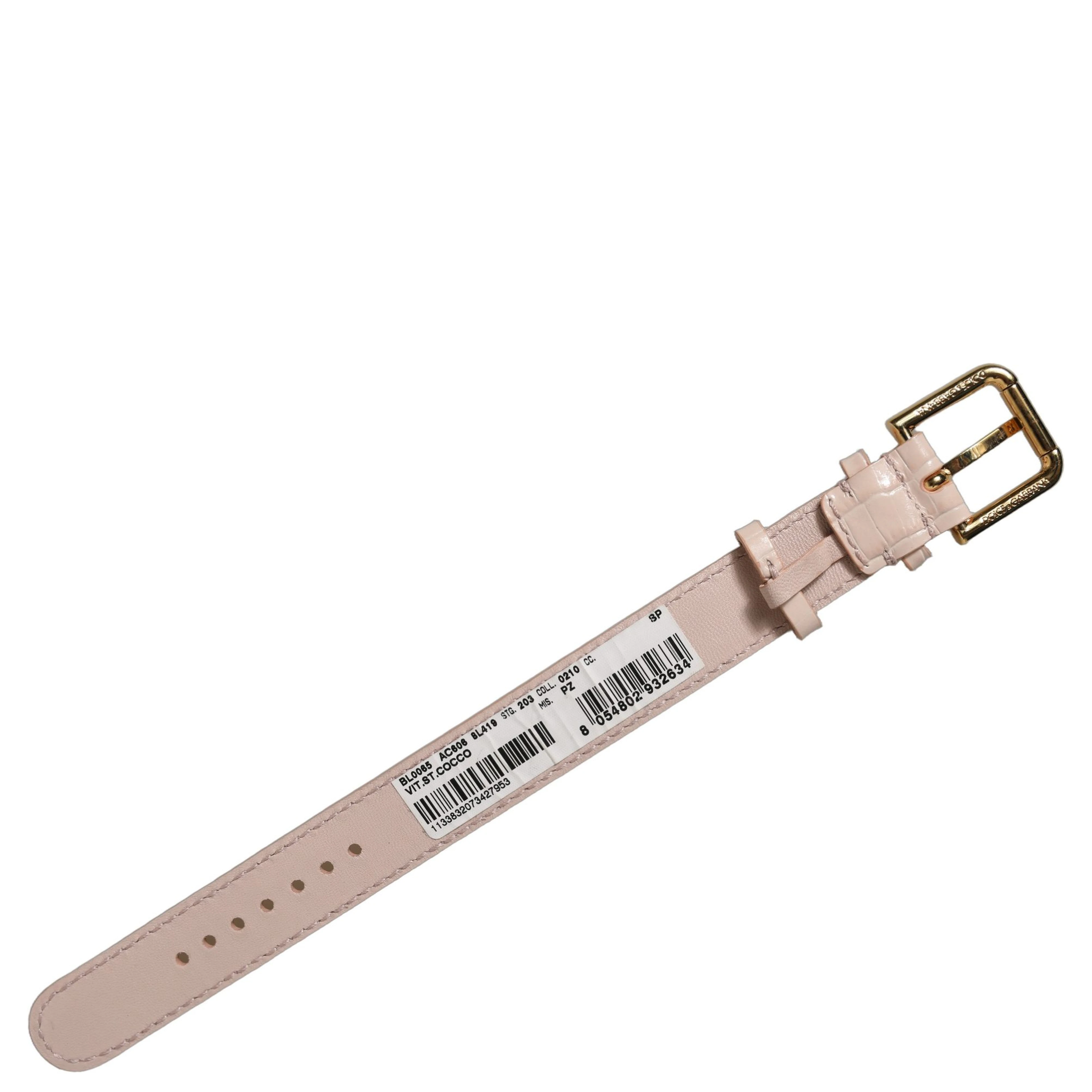 Pink Embossed Leather Gold Buckle Belt Strap Bracelet