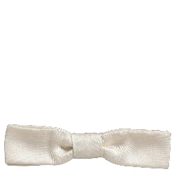 Men White 100% Silk Adjustable Neck Papillon Bow Tie