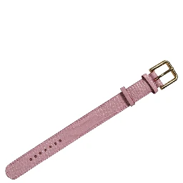 Pink Embossed Leather Gold Buckle Belt Strap Bracelet