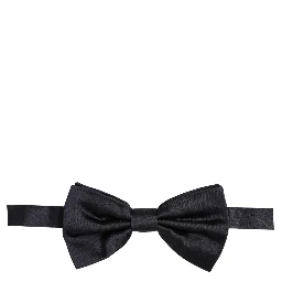 Men Black 100% Silk Adjustable Neck Papillon Bow Tie