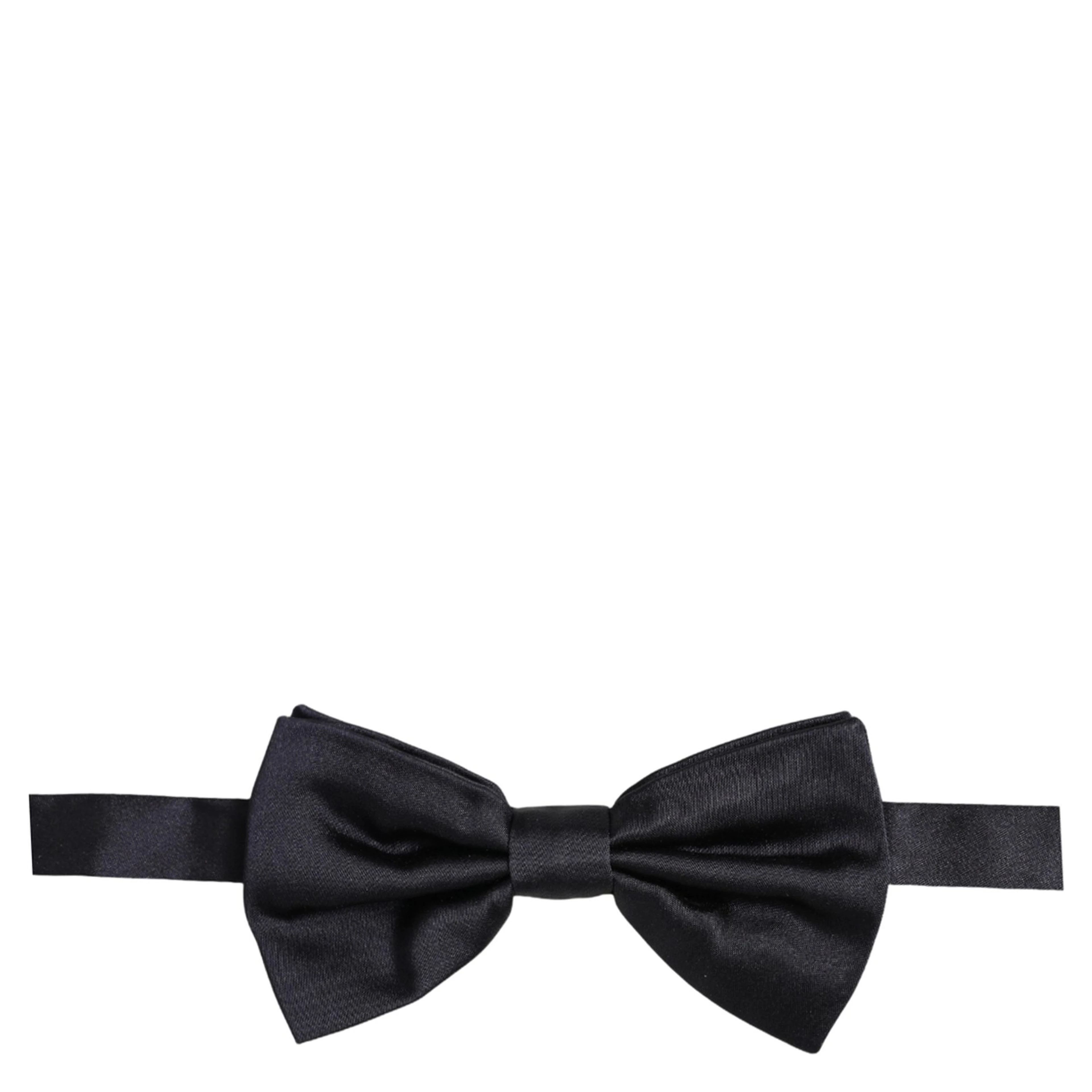 Men Black 100% Silk Adjustable Neck Papillon Bow Tie