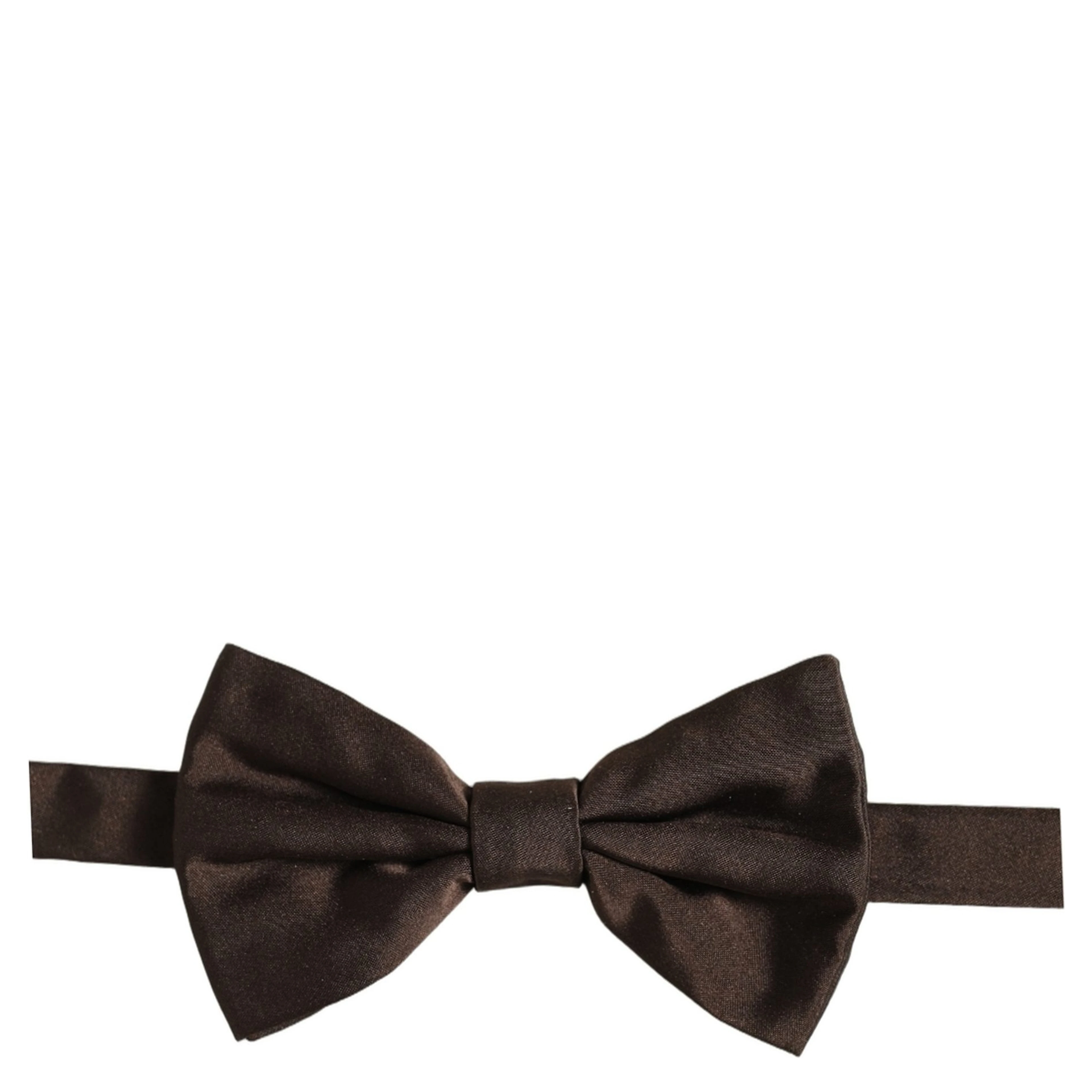 Men Brown 100% Silk Adjustable Neck Papillon Bow Tie