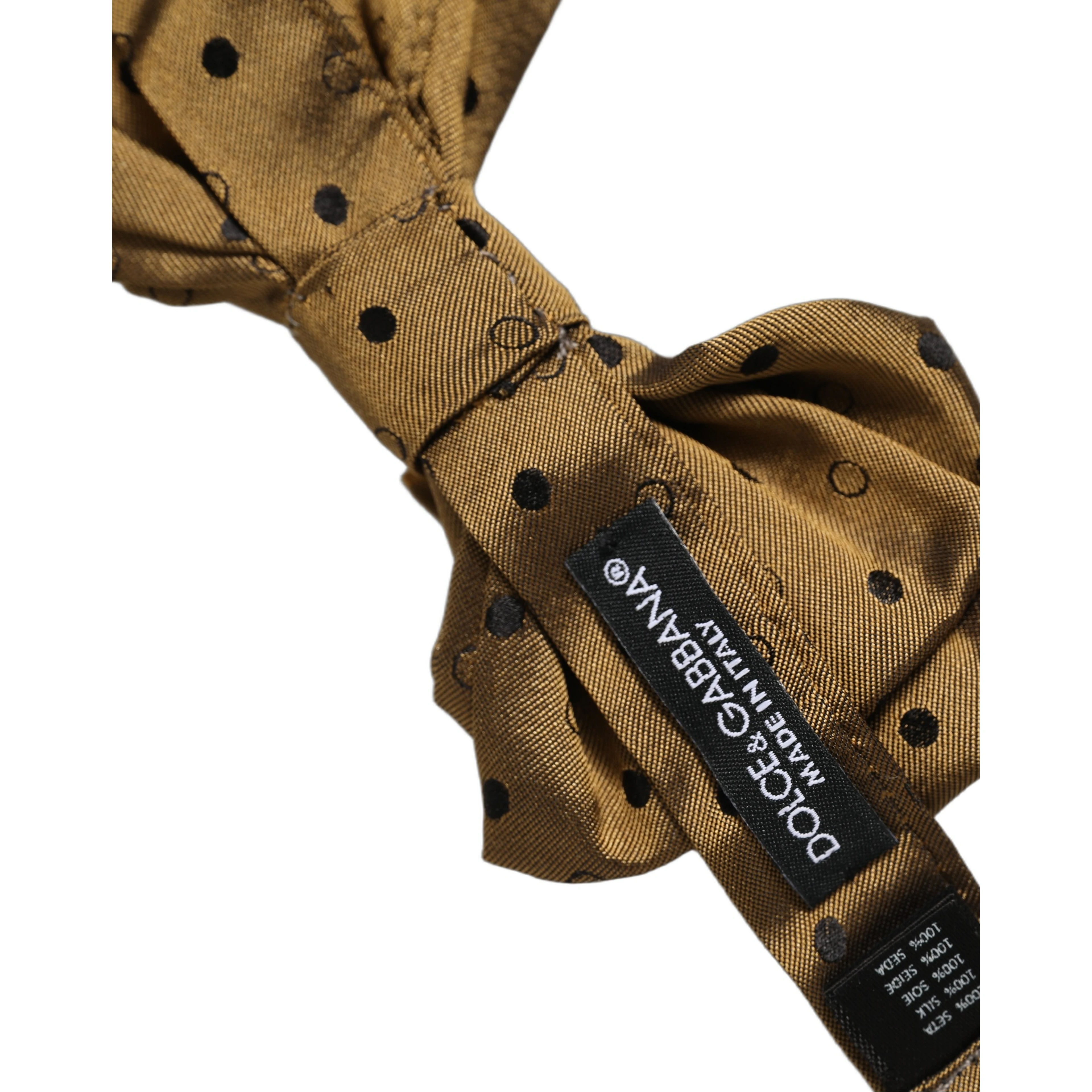 Men Brown Polka Dot Silk Adjustable Neck Papillon Bow Tie