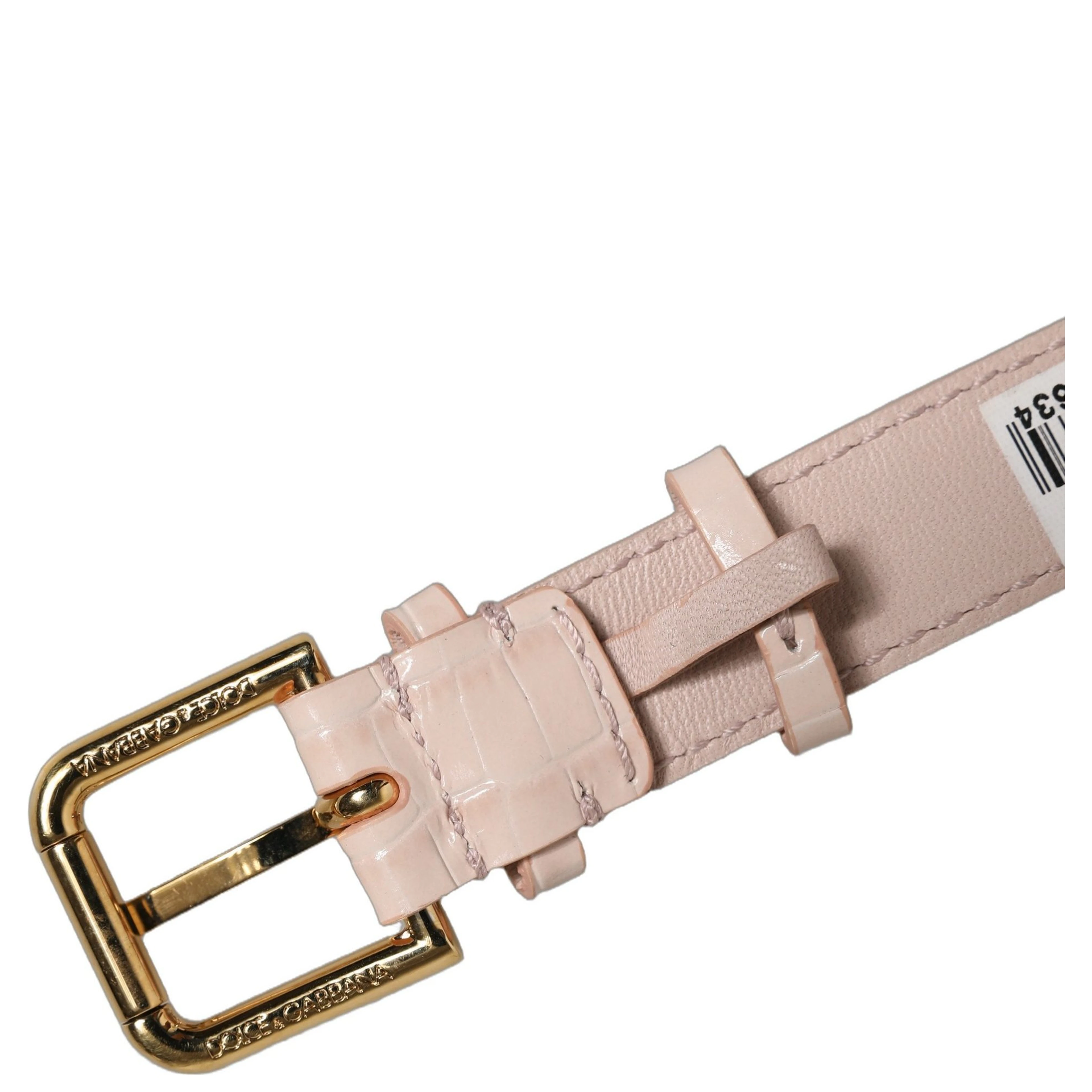 Pink Embossed Leather Gold Buckle Belt Strap Bracelet