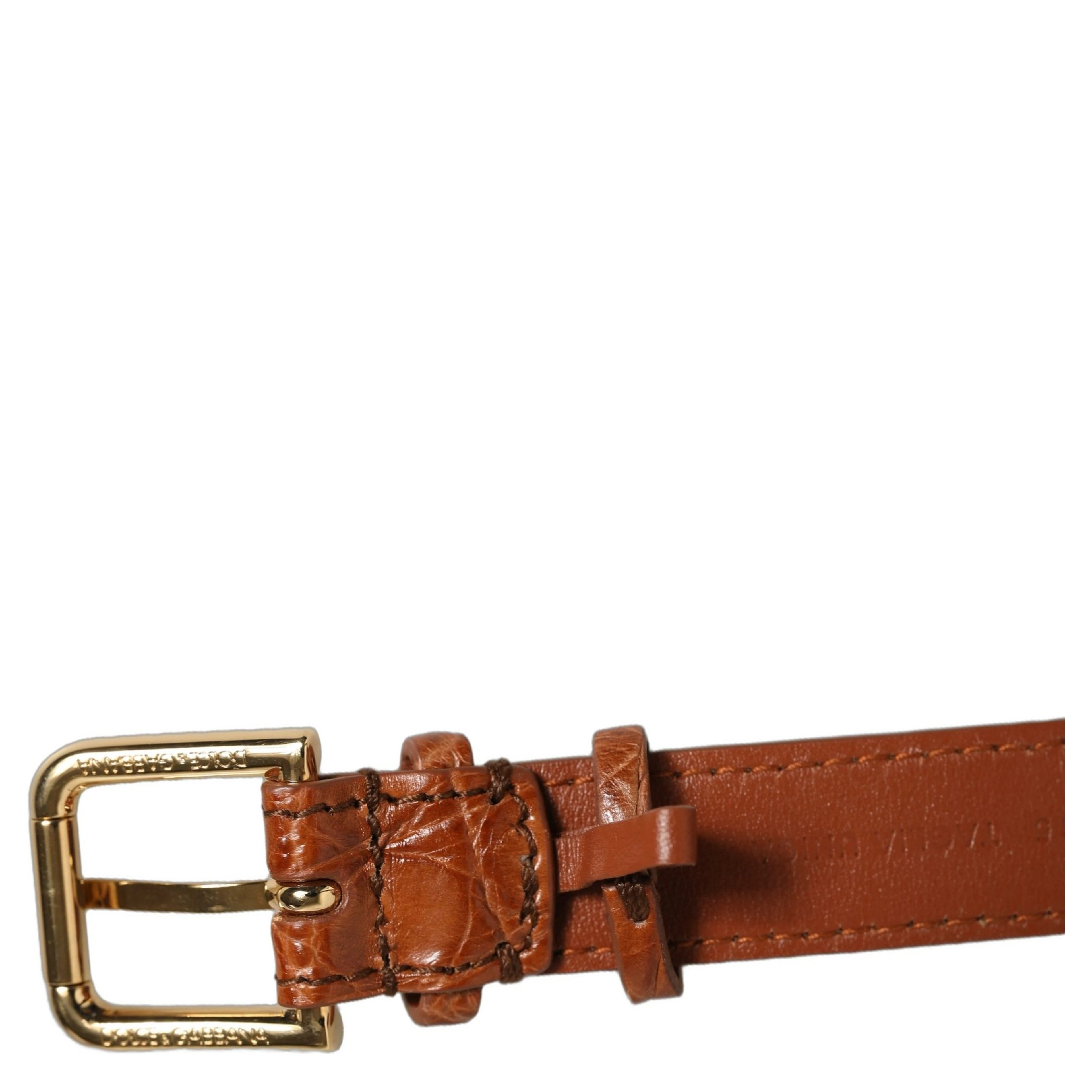 Brown Textured Leather Gold Buckle Belt Strap Bracelet