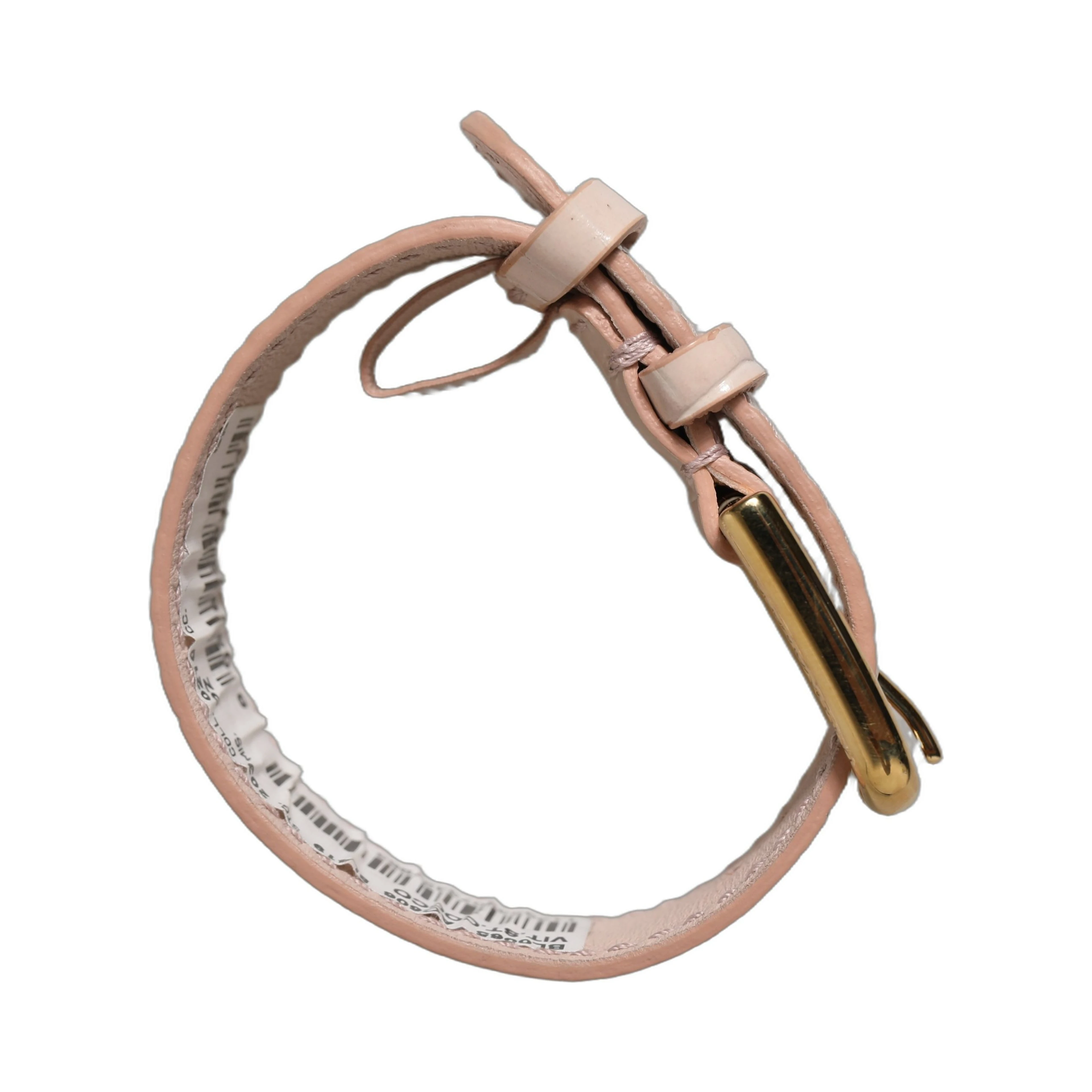 Pink Embossed Leather Gold Buckle Belt Strap Bracelet