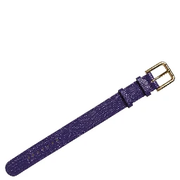 Violet Textured Leather Gold Buckle Belt Strap Bracelet