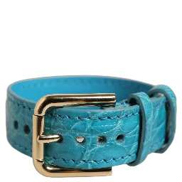 Turquoise Texture Leather Gold Buckle Belt Strap Bracelet
