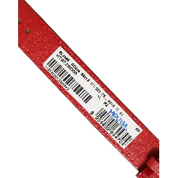Red Embossed Leather Gold Buckle Belt Strap Bracelet