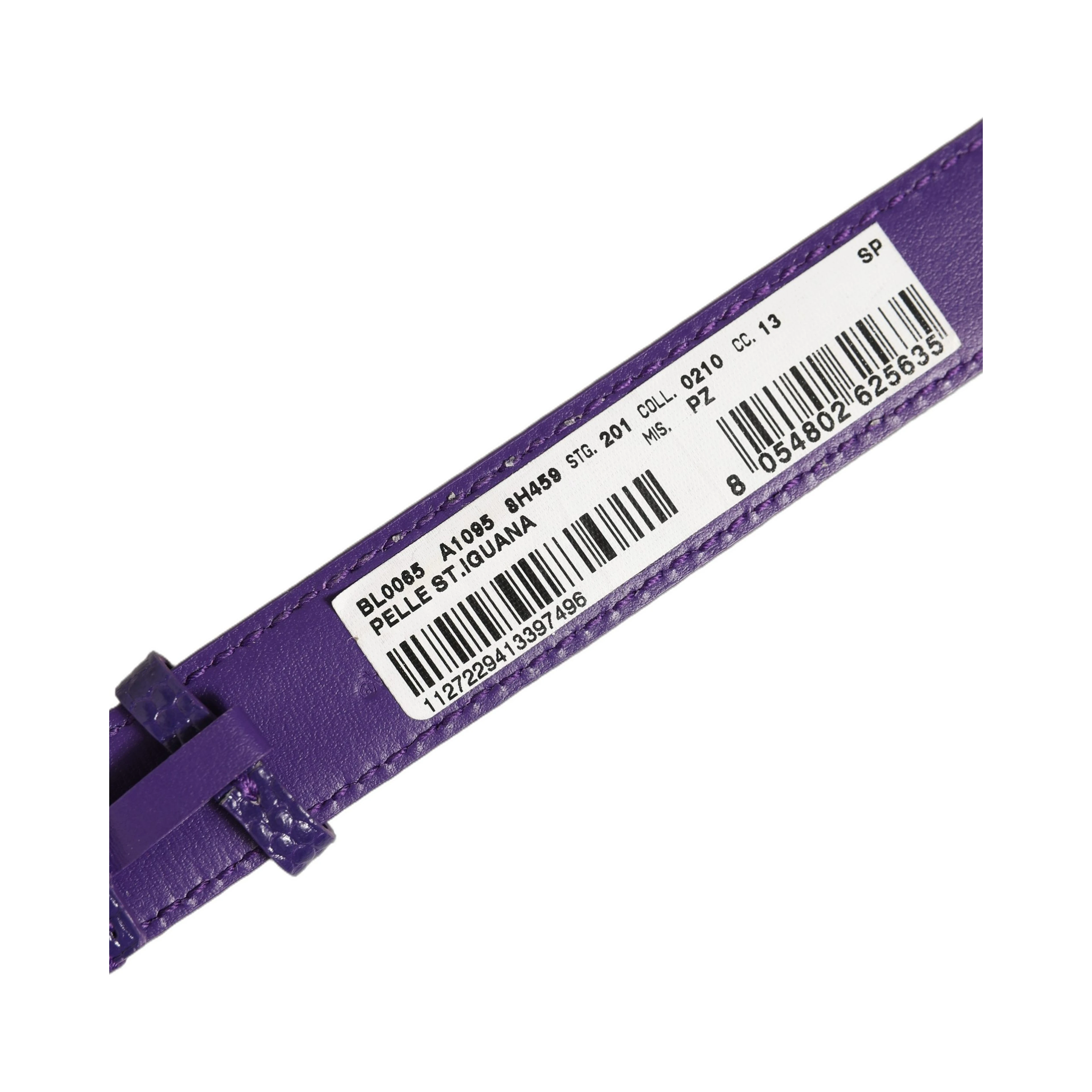 Violet Textured Leather Gold Buckle Belt Strap Bracelet