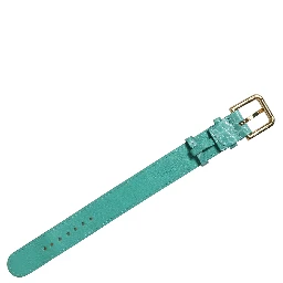 Blue Embossed Leather Gold Buckle Belt Strap Bracelet