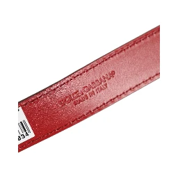 Red Calfskin Leather Gold Buckle Belt Strap Bracelet