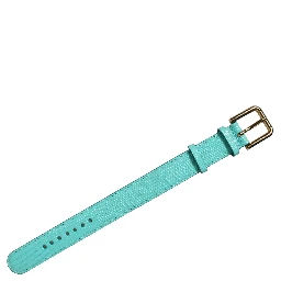 Blue Textured Leather Gold Buckle Belt Strap Bracelet