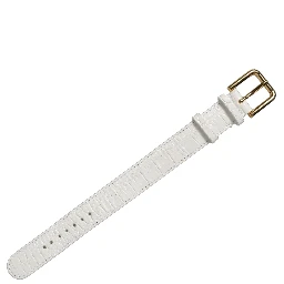 White Embossed Leather Gold Buckle Belt Strap Bracelet