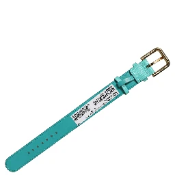 Blue Textured Leather Gold Buckle Belt Strap Bracelet