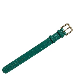 Green Embossed Leather Gold Buckle Belt Strap Bracelet