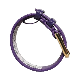 Violet Textured Leather Gold Buckle Belt Strap Bracelet