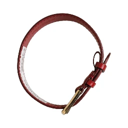 Red Calfskin Leather Gold Buckle Belt Strap Bracelet