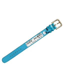 Blue Embossed Leather Gold Buckle Belt Strap Bracelet