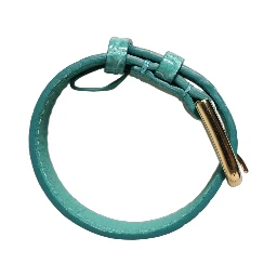 Blue Embossed Leather Gold Buckle Belt Strap Bracelet