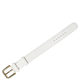 White Embossed Leather Gold Buckle Belt Strap Bracelet