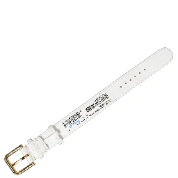 White Embossed Leather Gold Buckle Belt Strap Bracelet