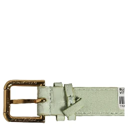 Green Embossed Leather Gold Buckle Belt Strap Bracelet