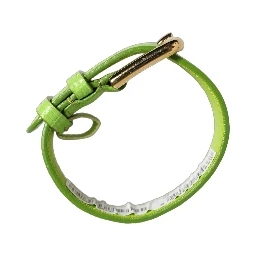 Green Textured Leather Gold Buckle Belt Strap Bracelet