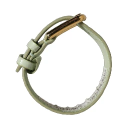 Green Embossed Leather Gold Buckle Belt Strap Bracelet