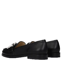 Black Leather Slip-On Loafers