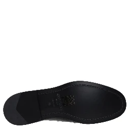 Black Leather Slip-On Loafers