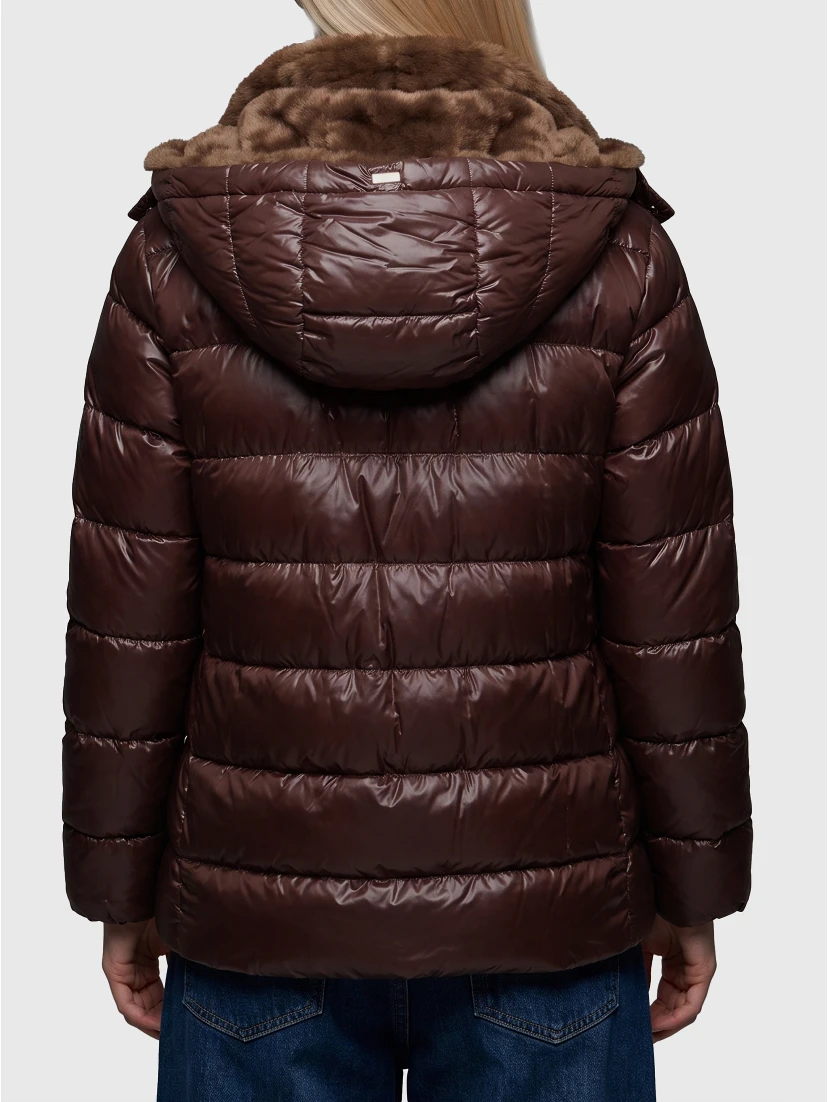 Ultralight down jacket with faux fur