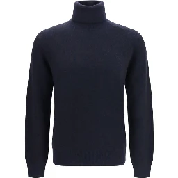 Blue Cashmere Turtleneck
