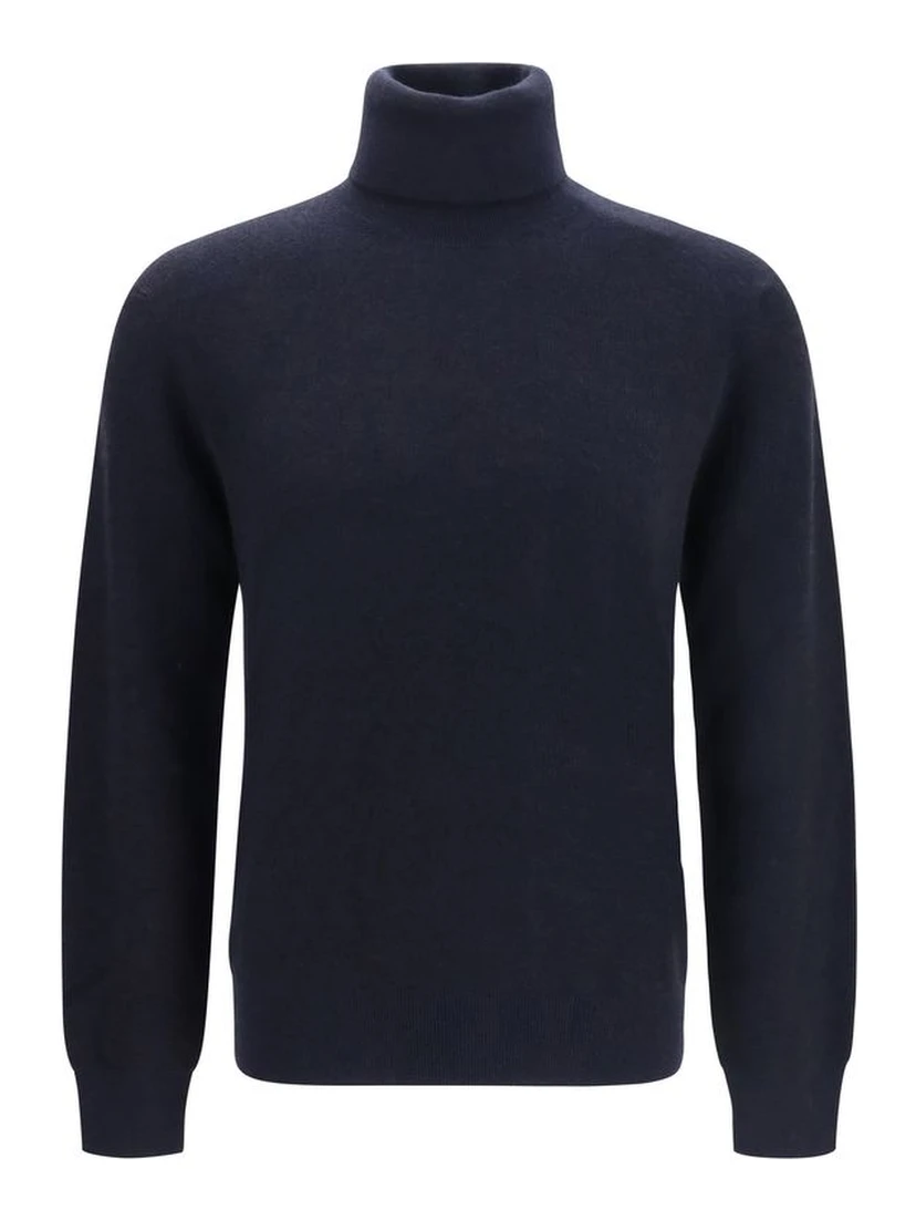 Blue Cashmere Turtleneck
