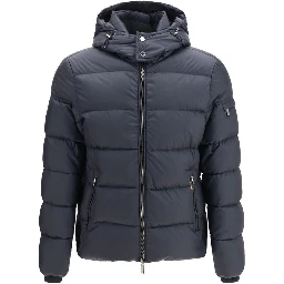 Blue Polyamide Full-Length Jacket