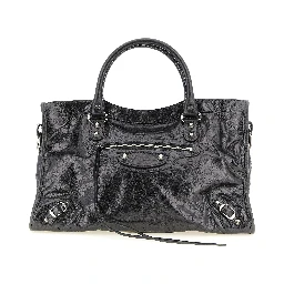 Silver Lamb Leather Handbag