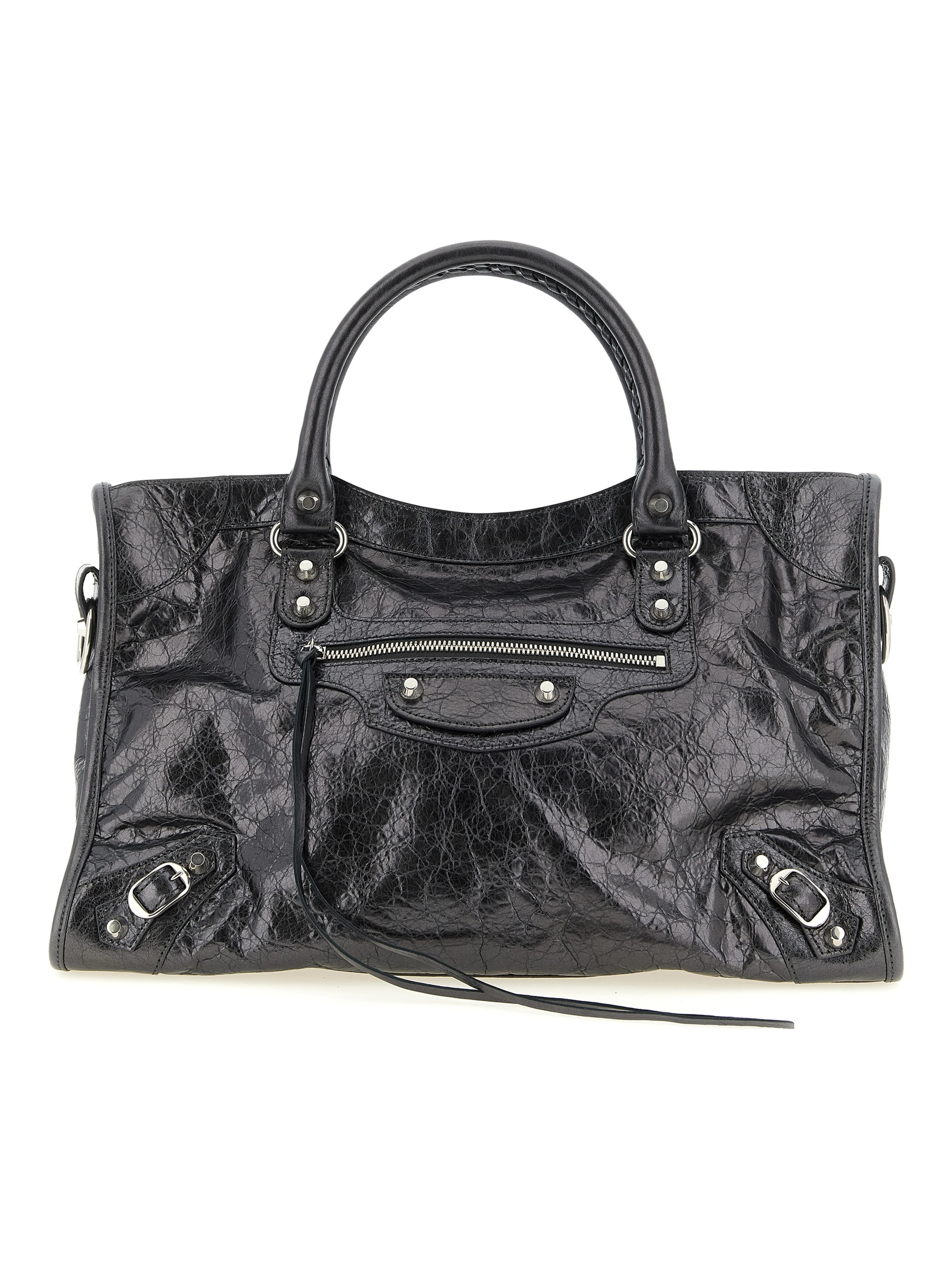 Silver Lamb Leather Handbag