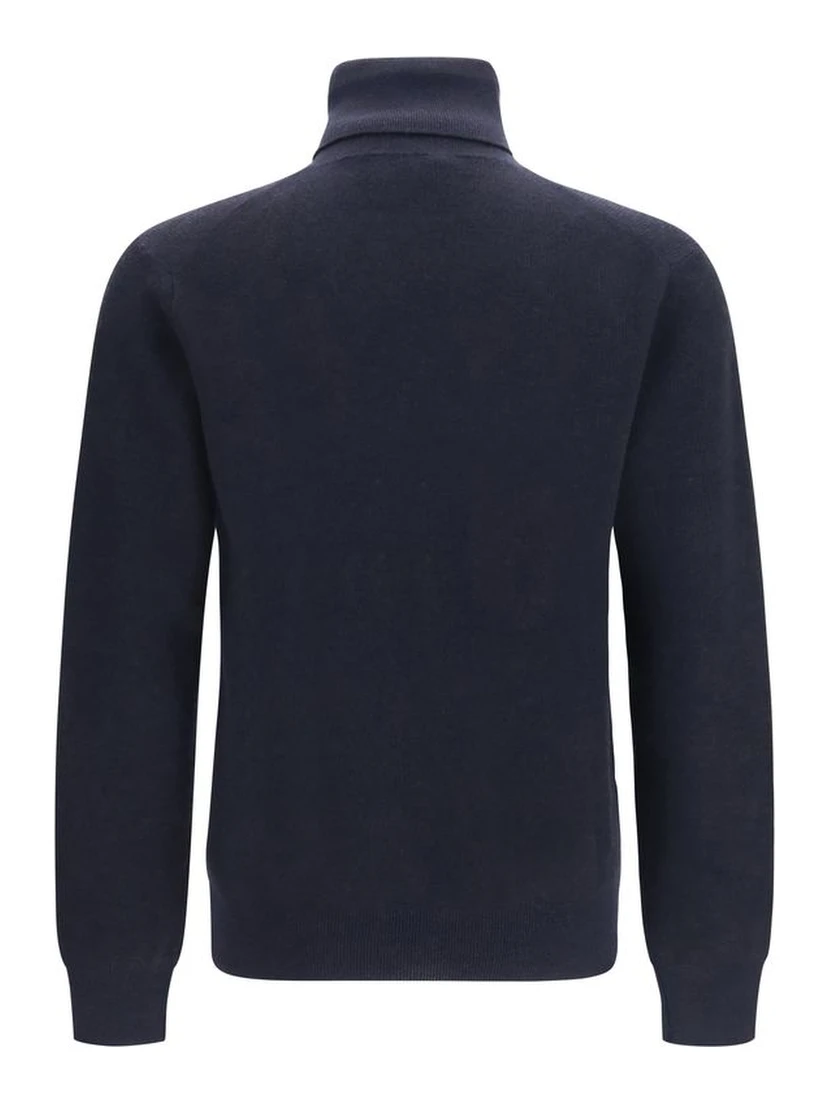 Blue Cashmere Turtleneck