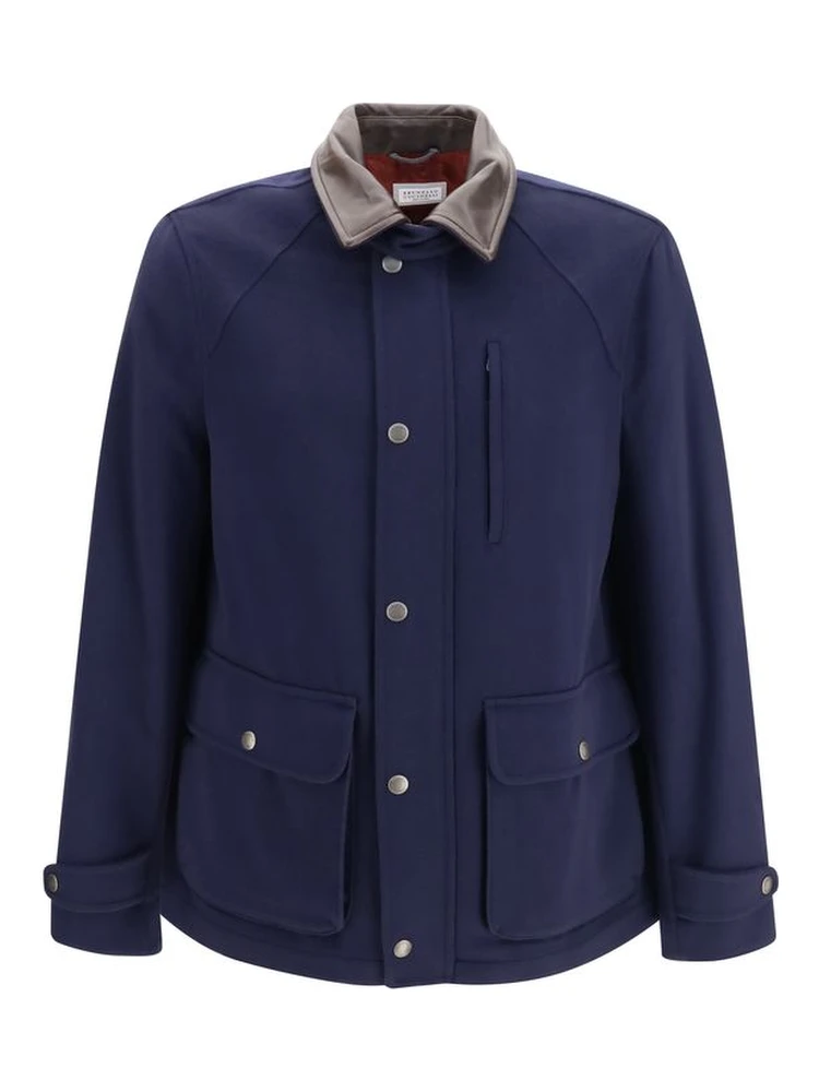 Blue Wool Oves Aries Full-Length Jacket