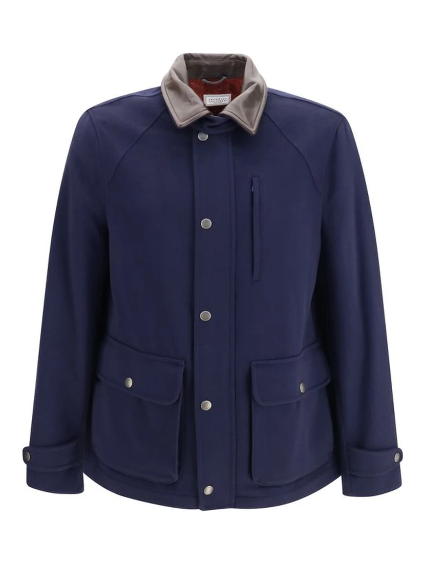Blue Wool Oves Aries Full-Length Jacket