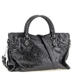 Silver Lamb Leather Handbag