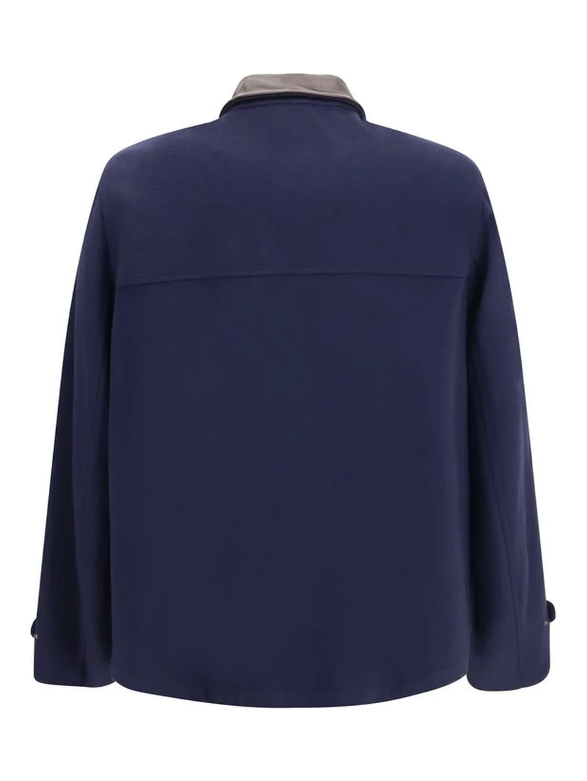 Blue Wool Oves Aries Full-Length Jacket