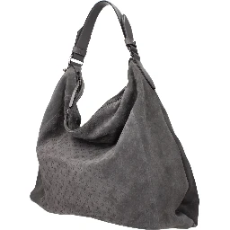 Gray Leather Shoulder Bag