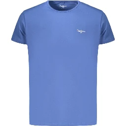 Blue Cotton Men's T-Shirt
