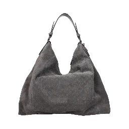 Gray Leather Shoulder Bag