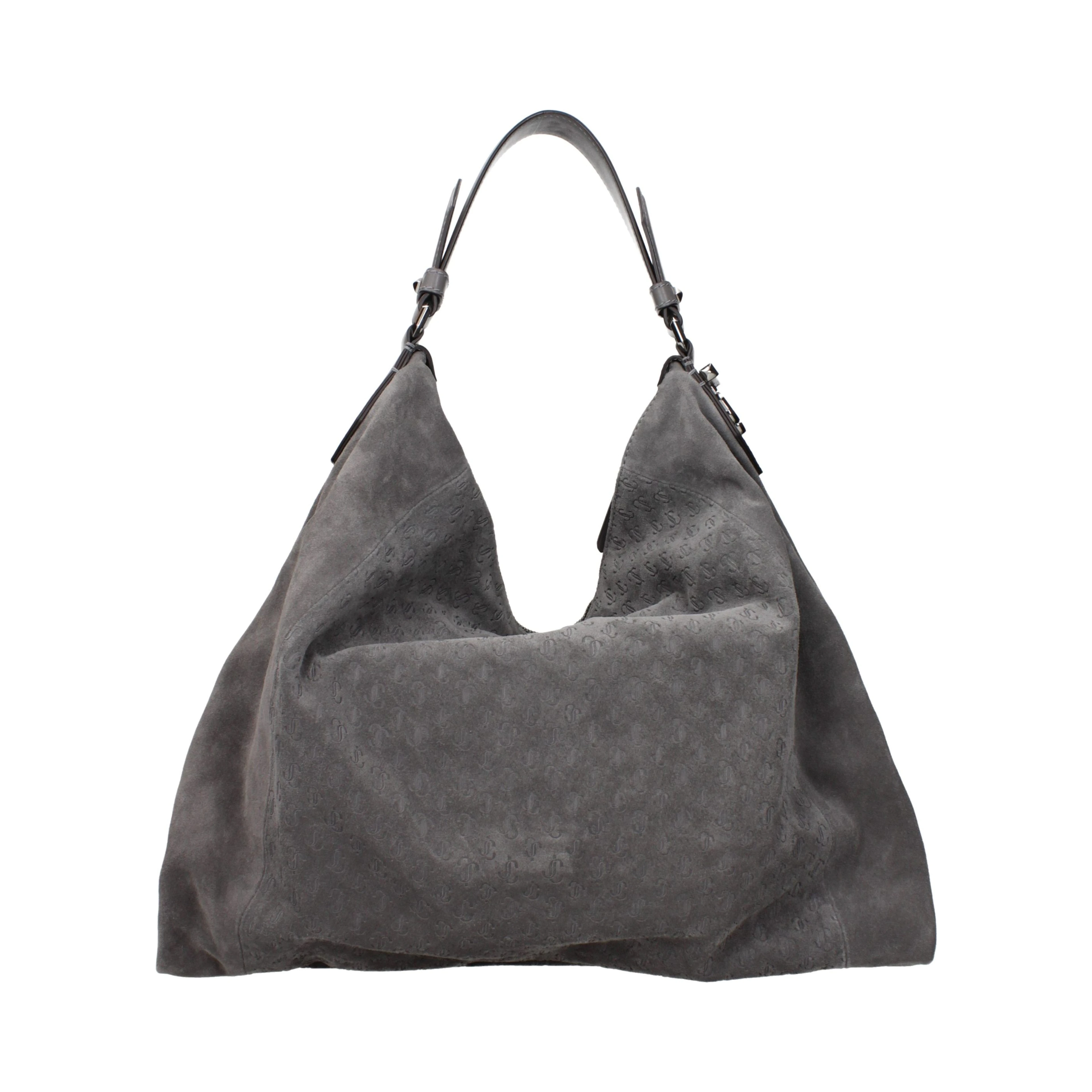 Gray Leather Shoulder Bag