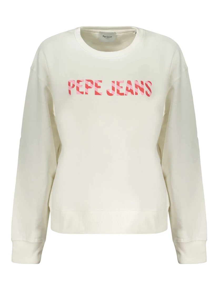 White Cotton Women's Sweatshirt