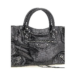 Silver Lamb Leather Handbag