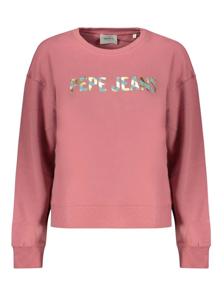 Pink Cotton Women Sweatshirt