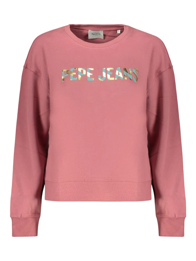 Pink Cotton Women Sweatshirt